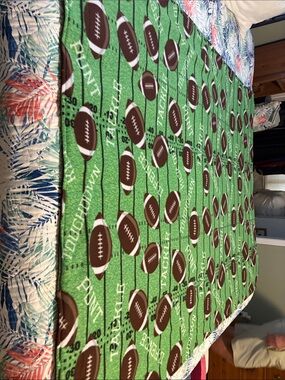 Green Football Field Fleece Throw Blanket
